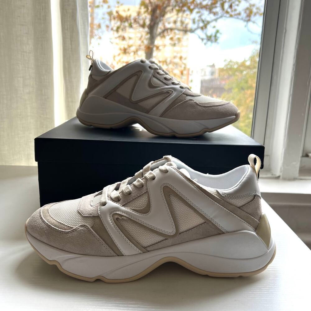 MAJE Off white mesh and Leather Trainers sneakers size 41 - Picture 1 of 6